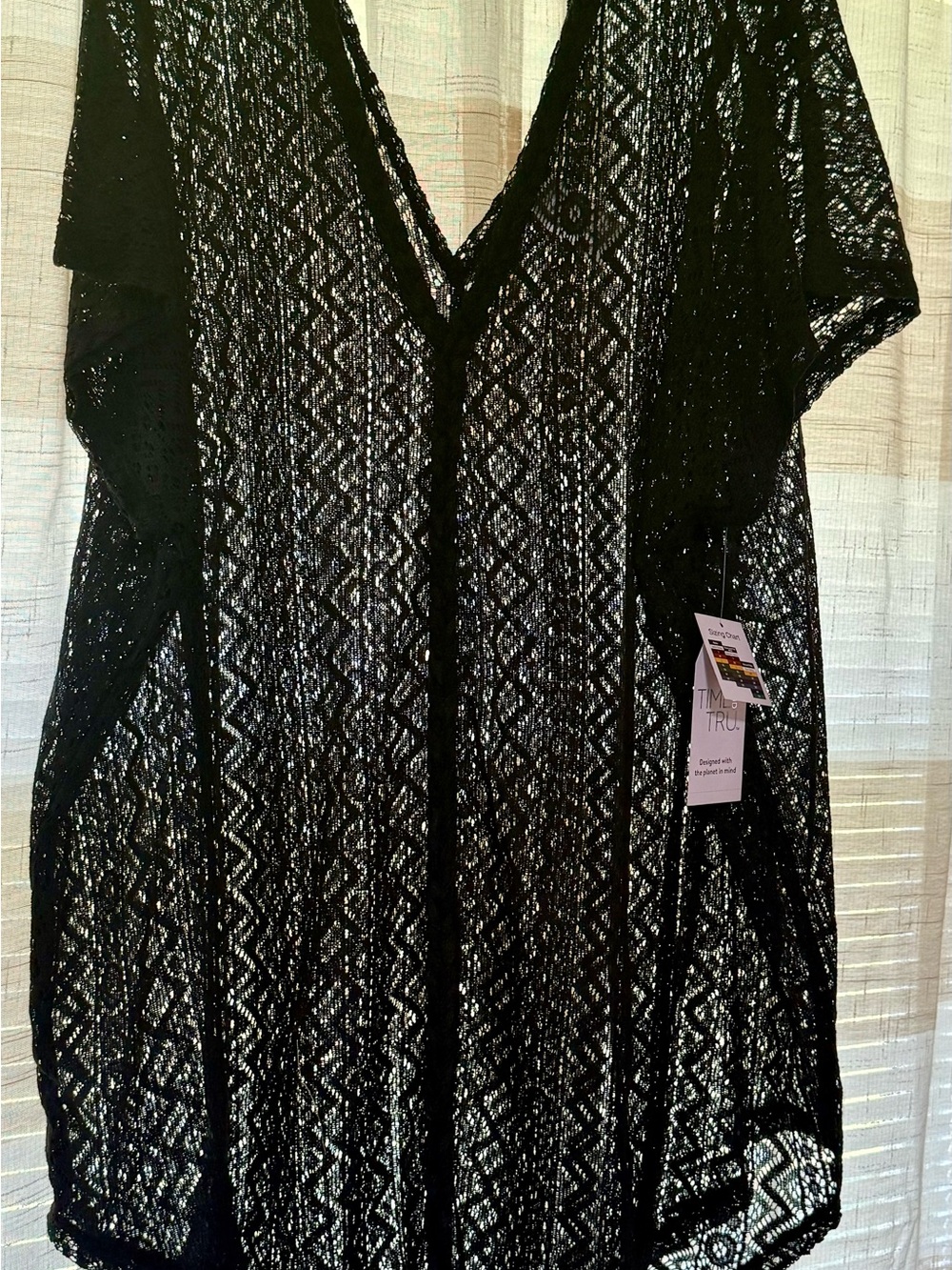 Black Lace V-Neck Swim Cover-Up